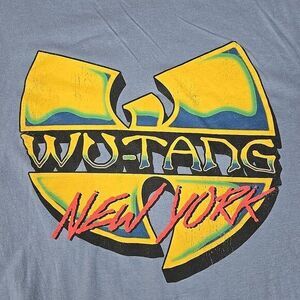 GAP Wu-Tang Clan Shirt Mens Large Blue‎ New York Logo Rap Hip Hop Streetwear
